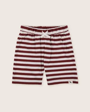 Red Horizontal Stripe Print Shorts