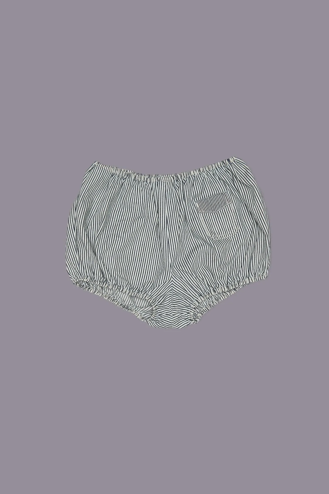 RELAXED BLOOMER SHORT - ECRU RAILROAD STRIPE
