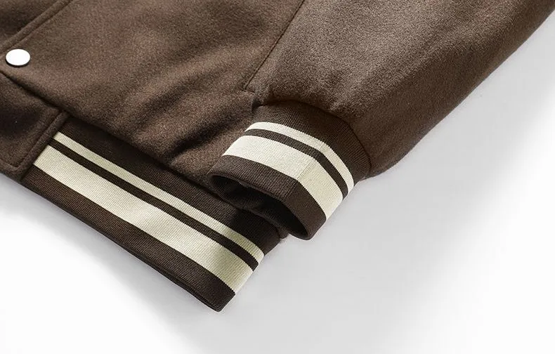 Relaxed-fit Varsity Jacket with Checked Print and Button-up Design