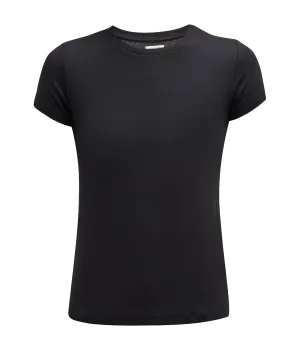 Ressi Ribbed Crew Neck Short Sleeve Tee in Black