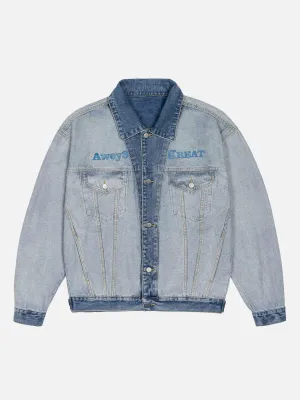 Rimiro - Embroidery Patchwork Denim Jacket