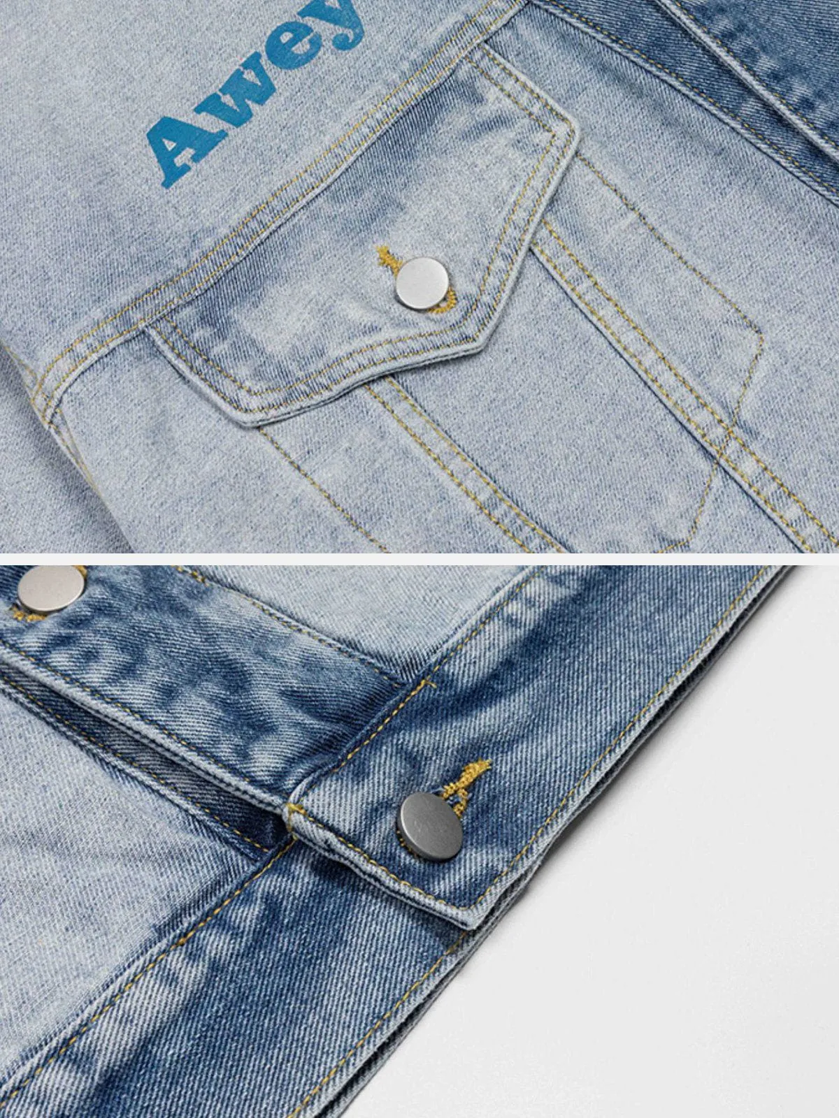 Rimiro - Embroidery Patchwork Denim Jacket