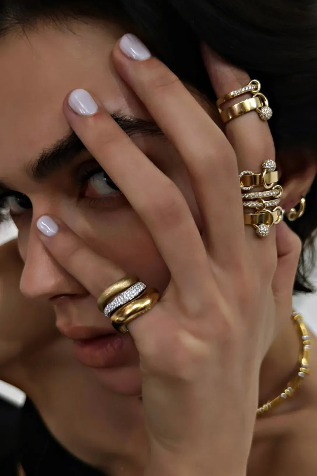 Ring Double Piercing | Yellow Gold & Diamonds