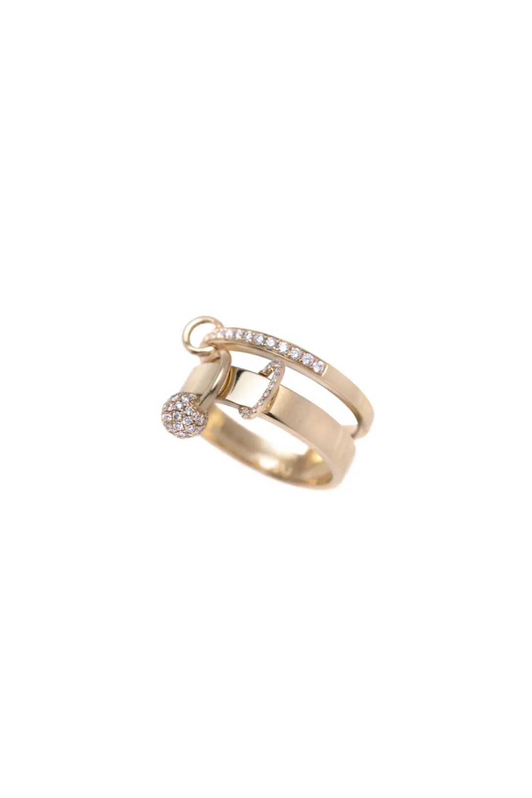 Ring Double Piercing | Yellow Gold & Diamonds