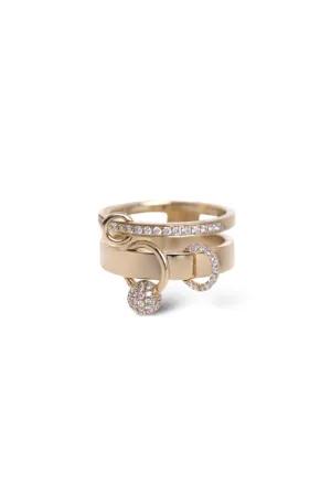 Ring Double Piercing | Yellow Gold & Diamonds