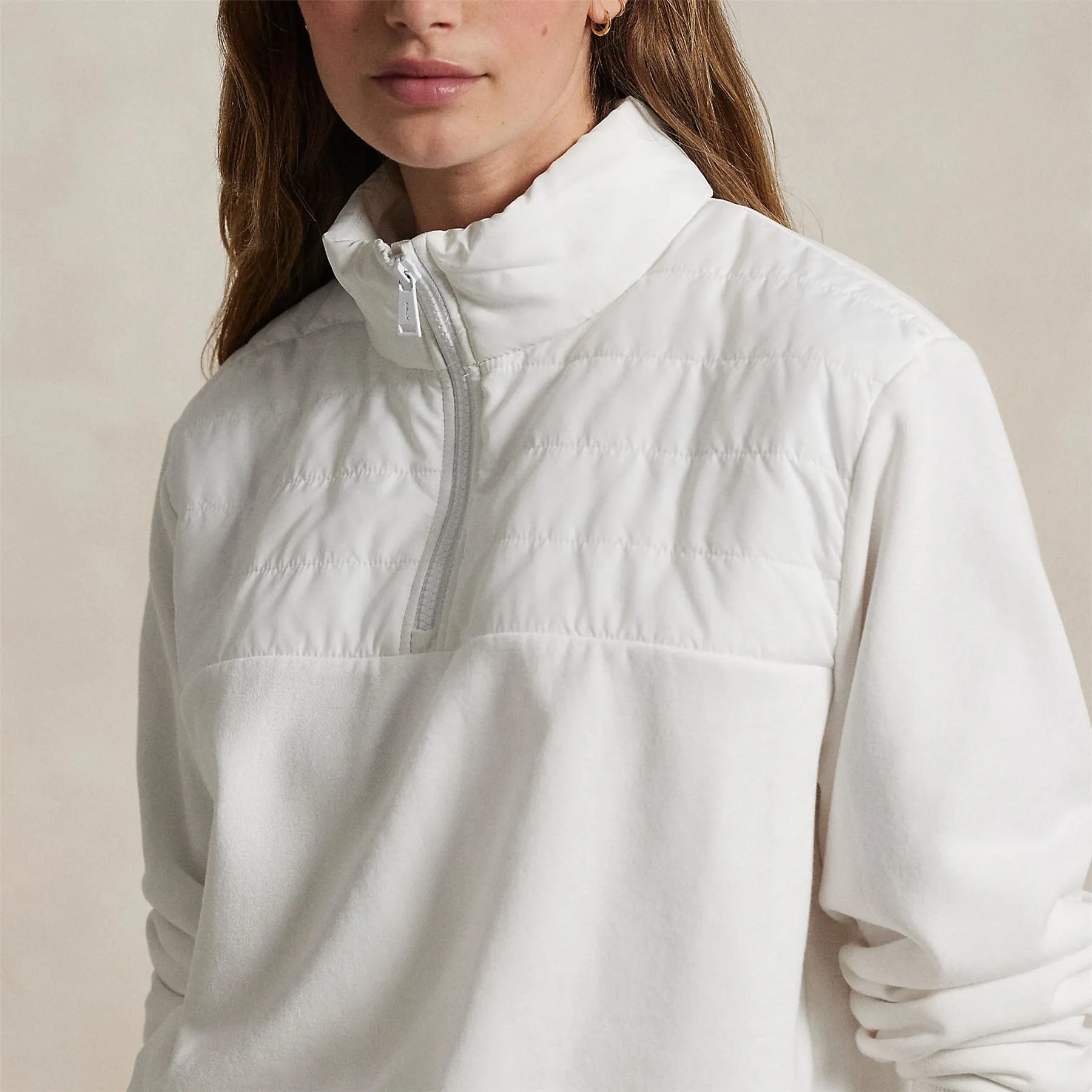 RLX Half Zip Quilted Jacket Ceramic White