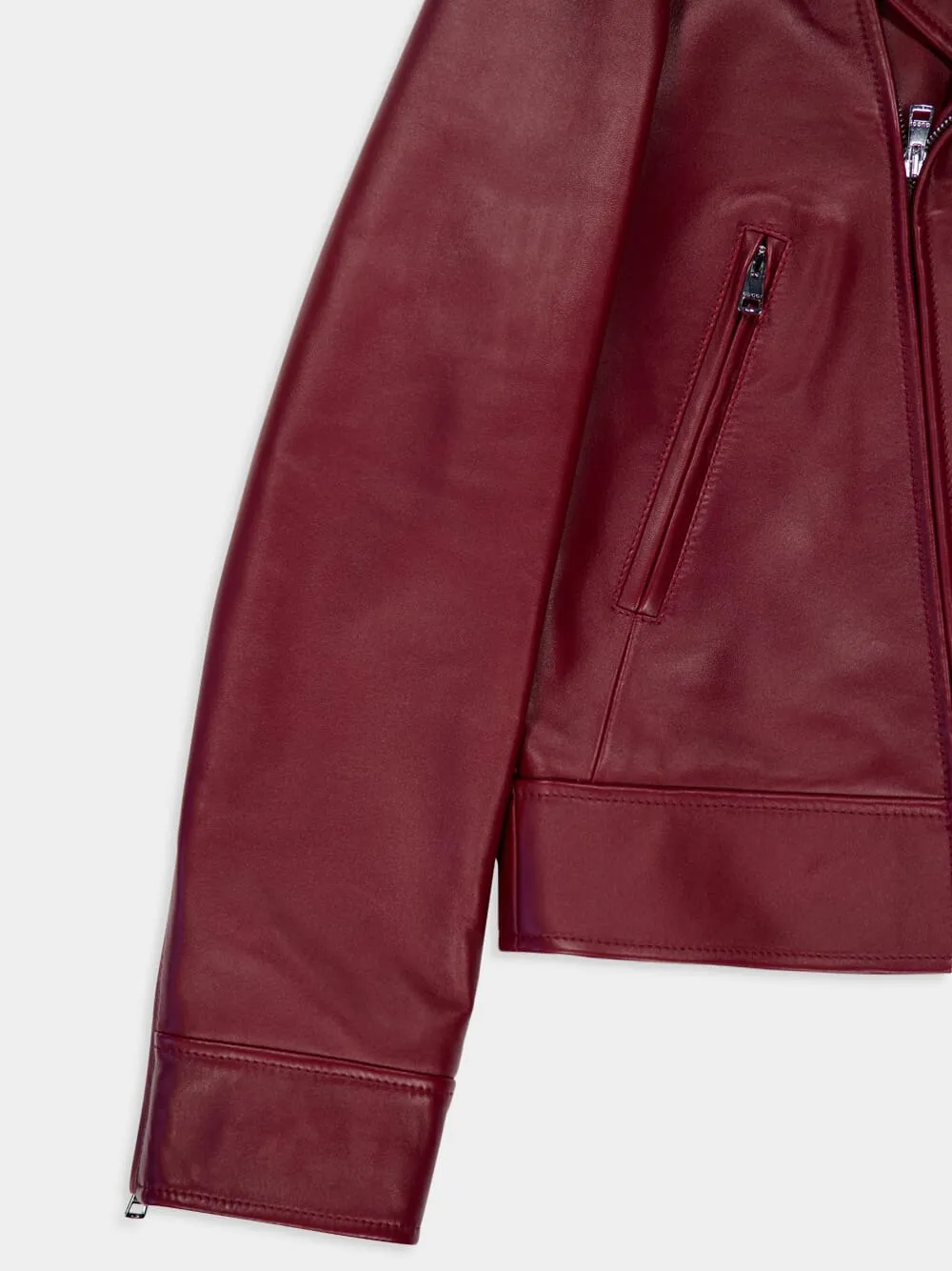 Rosso Ancora Red Leather Biker Jacket