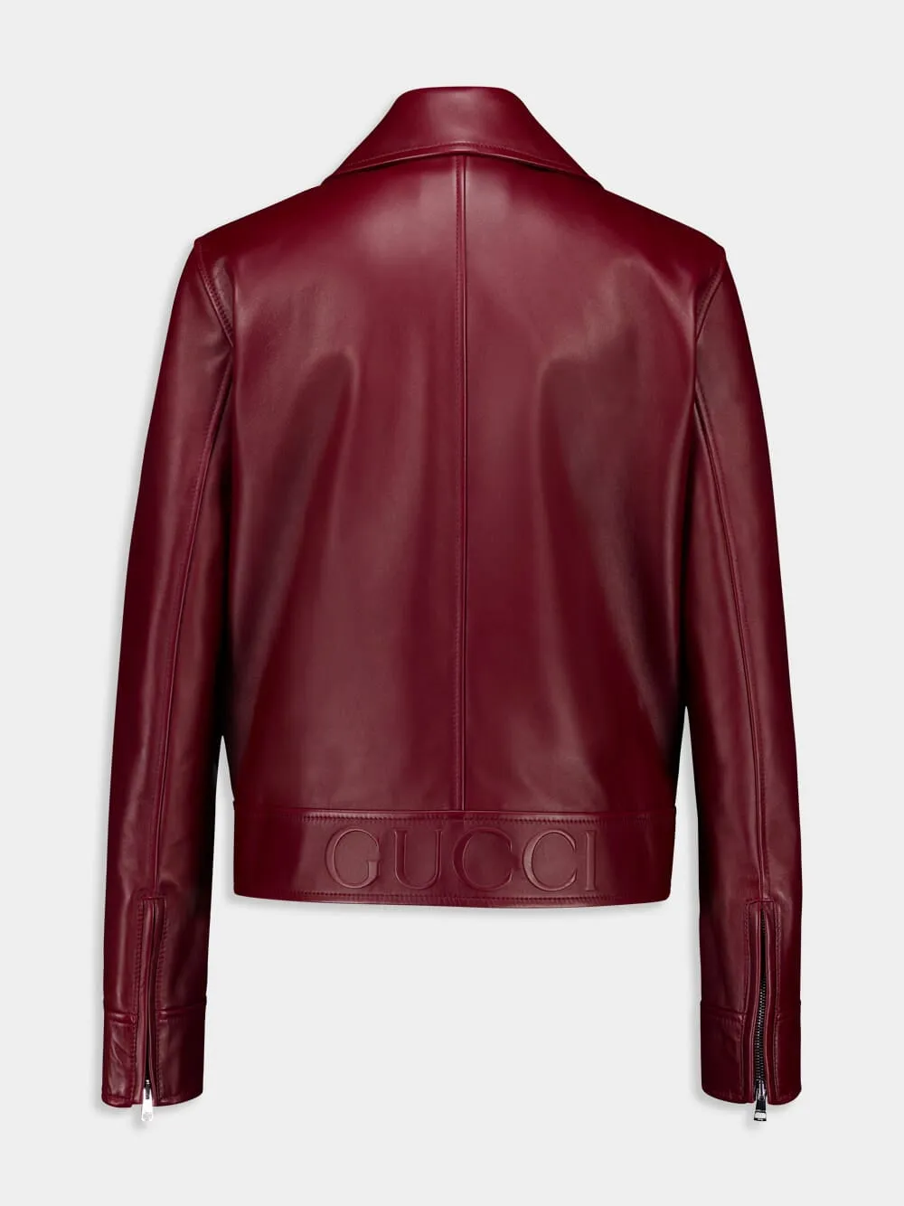 Rosso Ancora Red Leather Biker Jacket