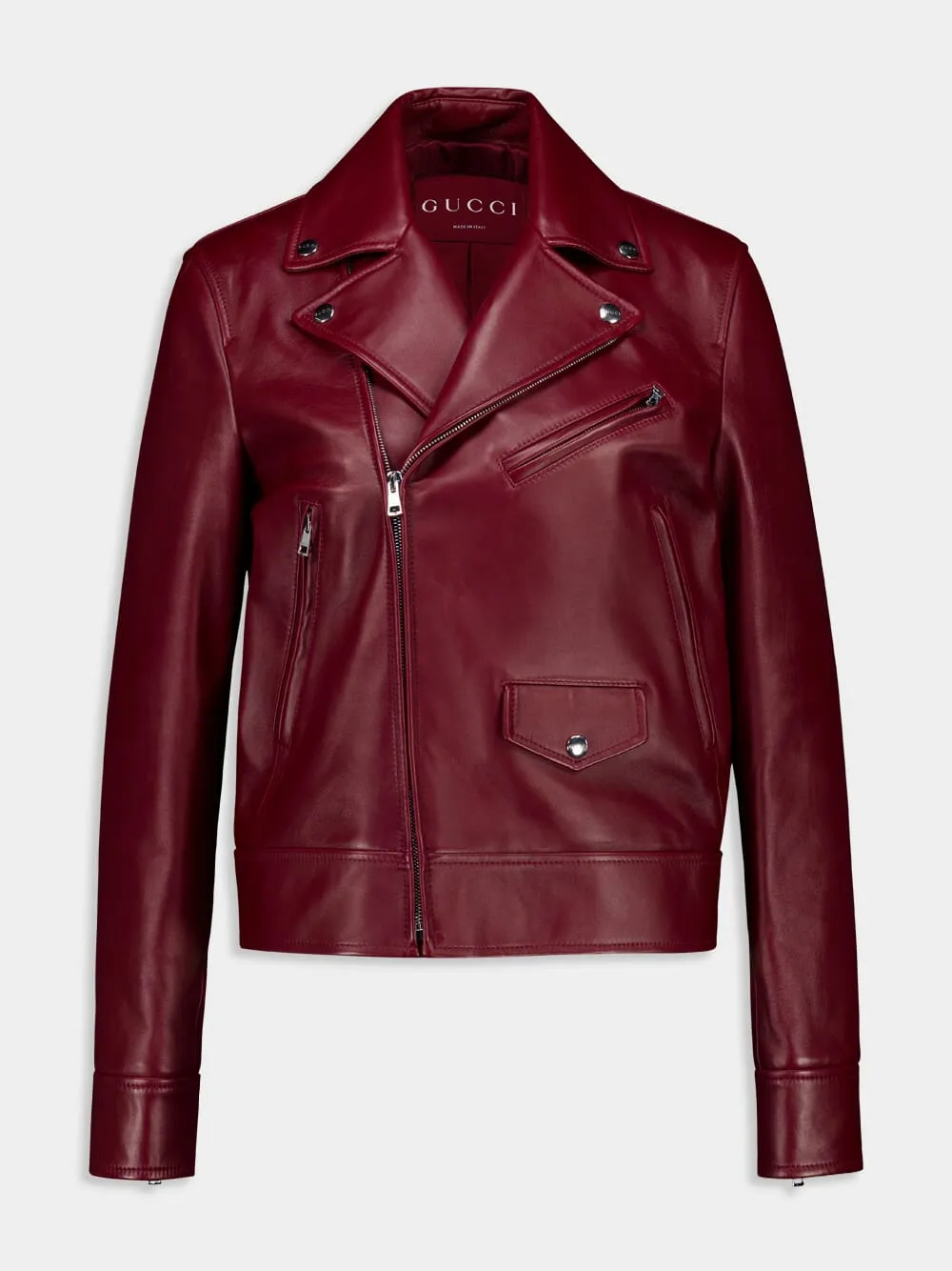 Rosso Ancora Red Leather Biker Jacket