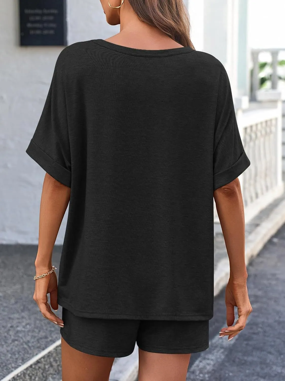 Round Neck T-Shirt and Drawstring Shorts Set. Variety Of Colors.