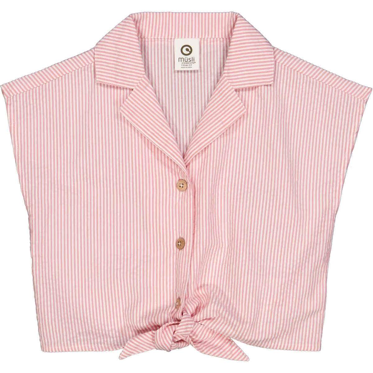 Seersucker Stripe Crop SS Shirt