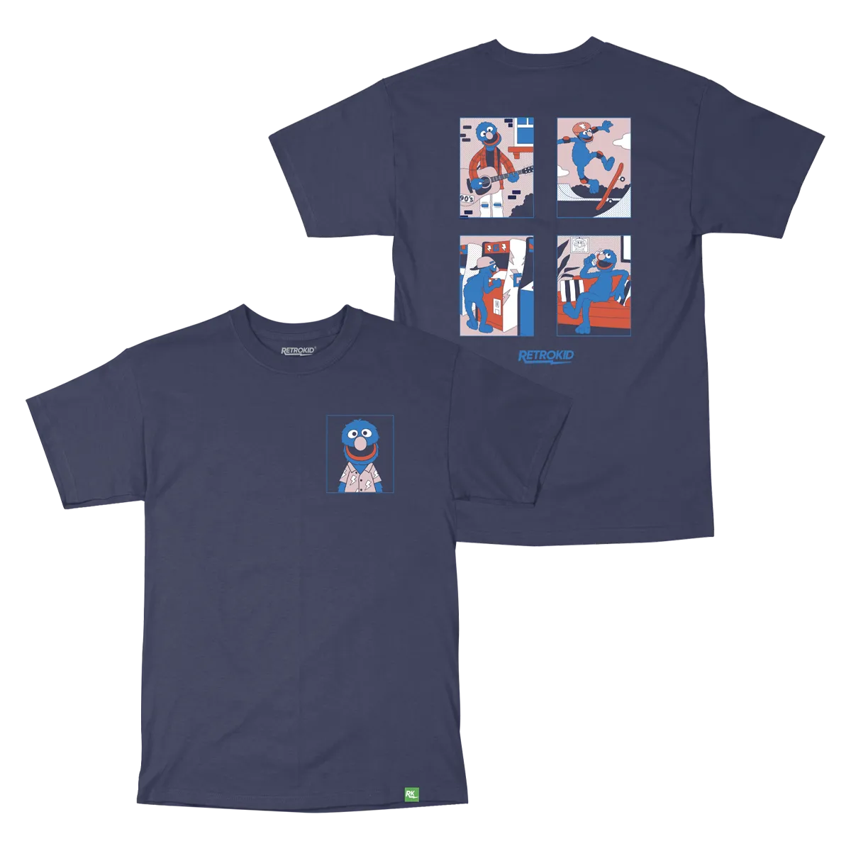Sesame Street Grover Life T-Shirt - Navy