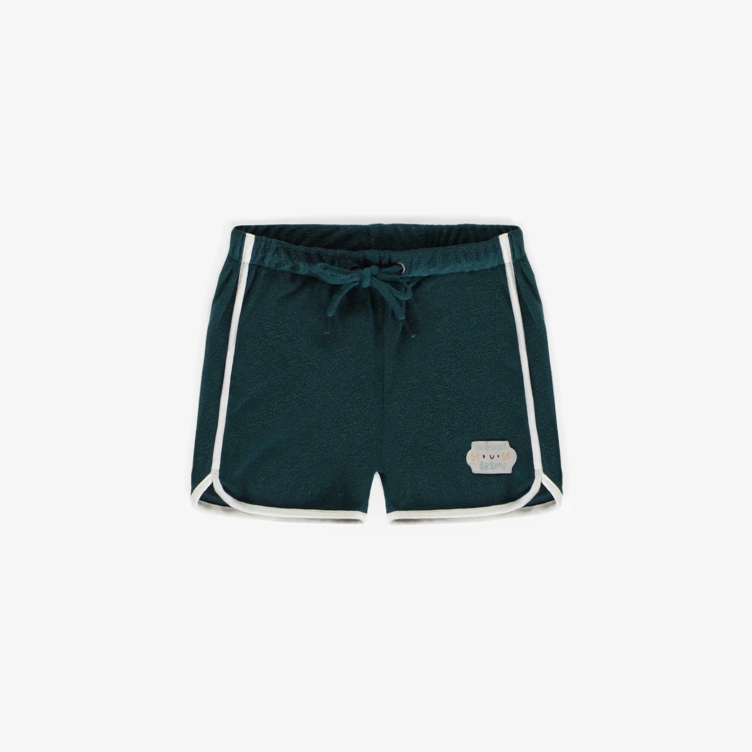 Short vert en ratine, bébé || Green shorts in terry cloth, baby