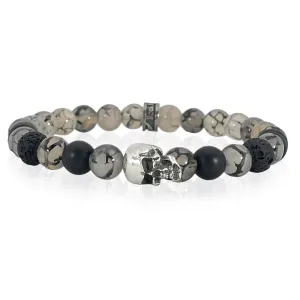 Sinister Skull Beaded Bracelet Dragon Vein