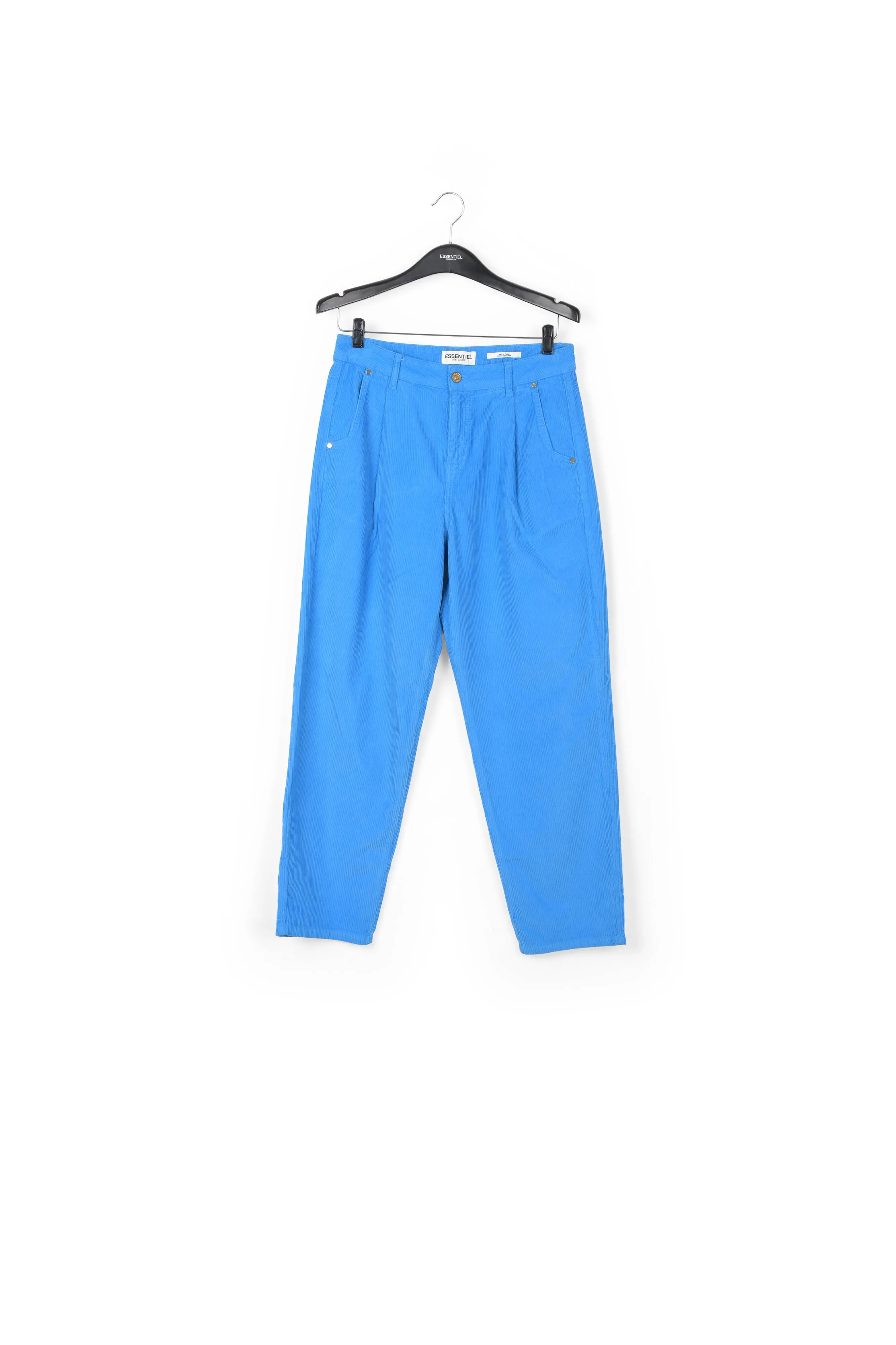 Sky blue cotton-corduroy trousers