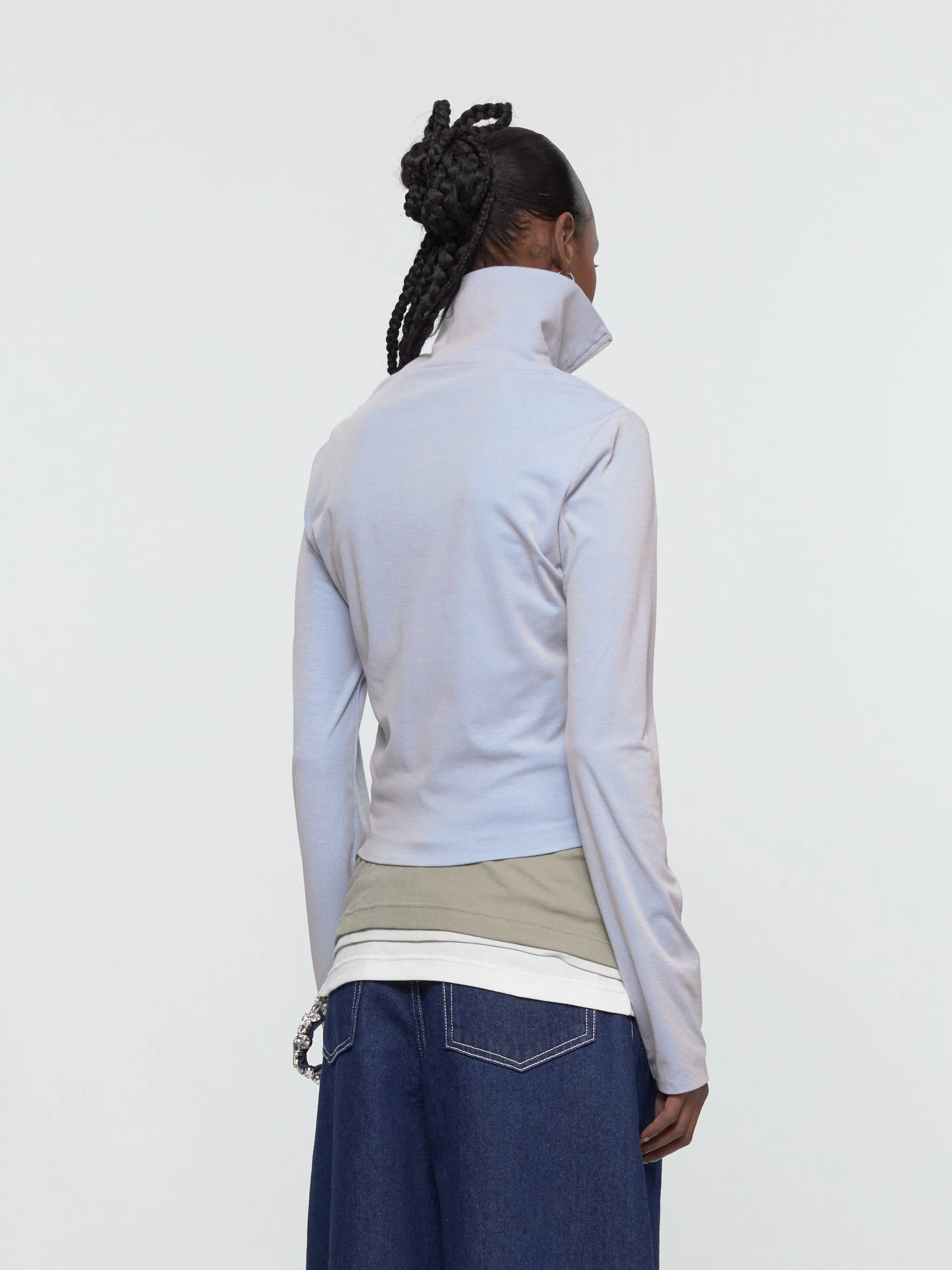 Slim Zip Longsleeve in Solaro Blue