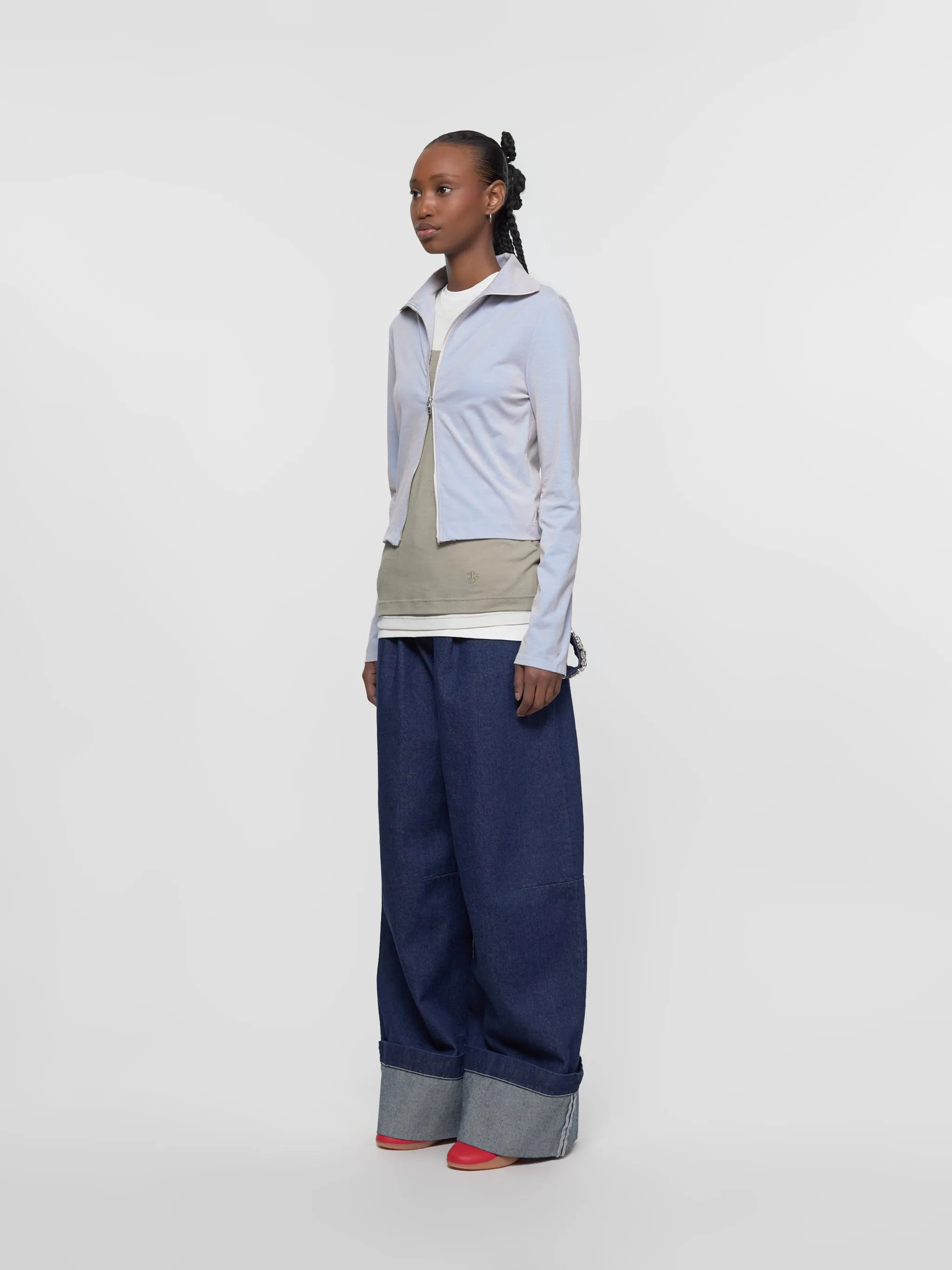 Slim Zip Longsleeve in Solaro Blue
