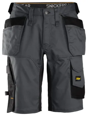 Snickers Allroundwork 6151 Stretch Loose Fit Work Shorts With Holster Pockets Black / Black