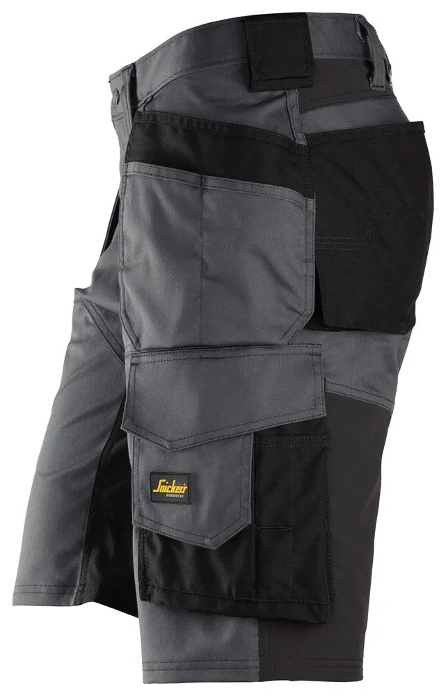 Snickers Allroundwork 6151 Stretch Loose Fit Work Shorts With Holster Pockets Black / Black