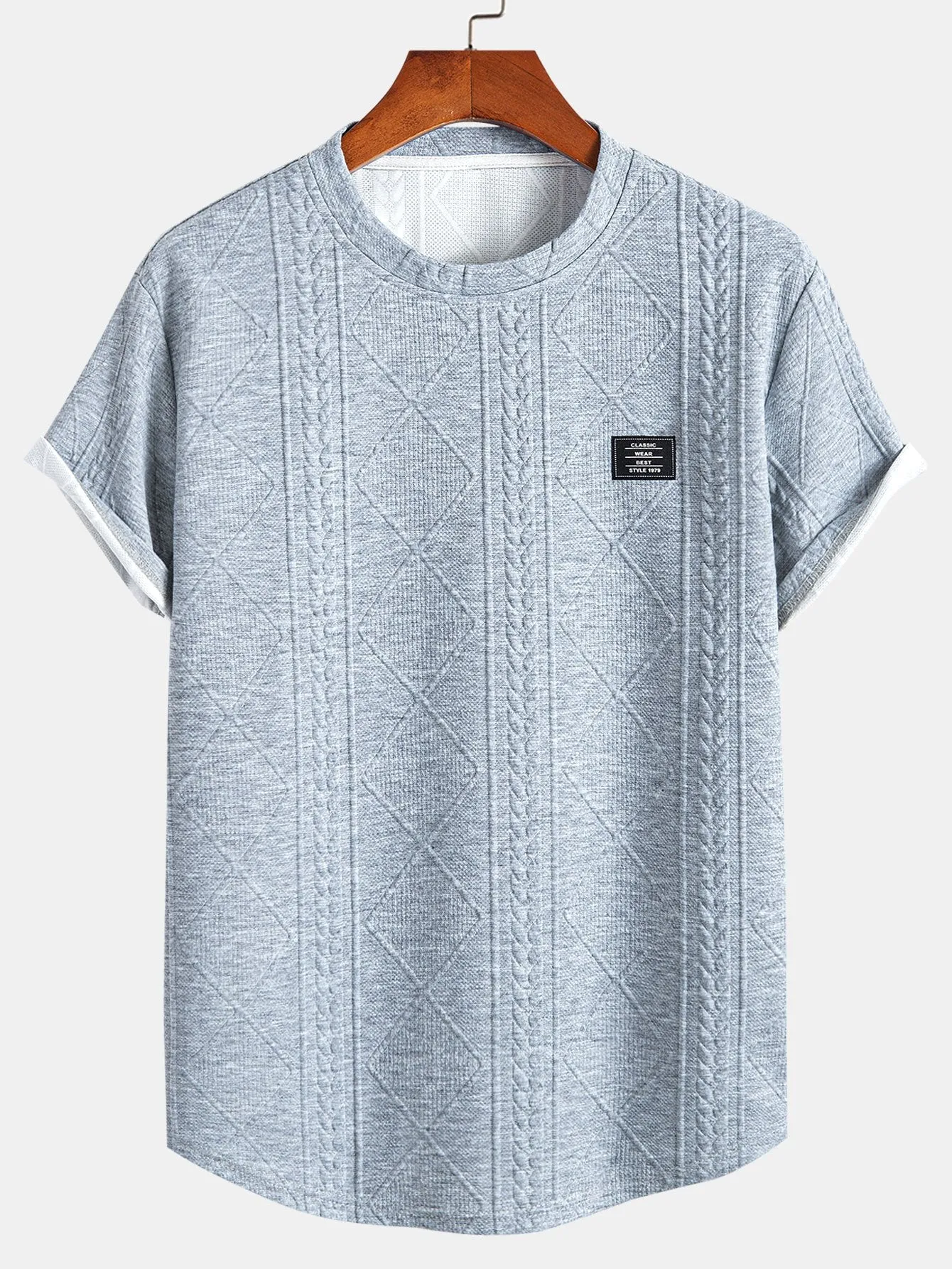 Soft Jacquard T-Shirt for Men with Style