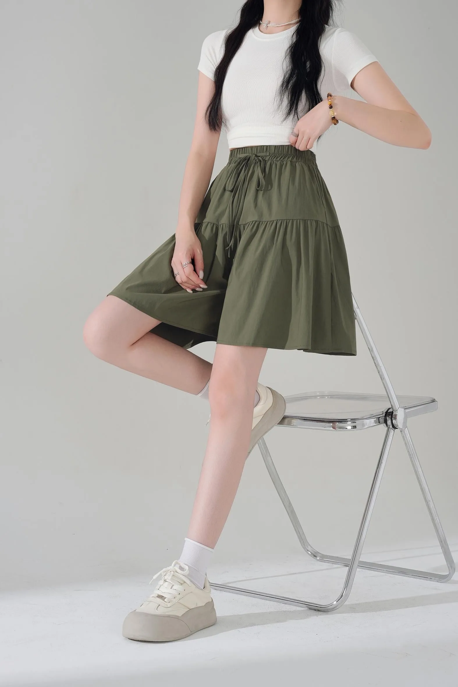 Solid Color Twill Shorts