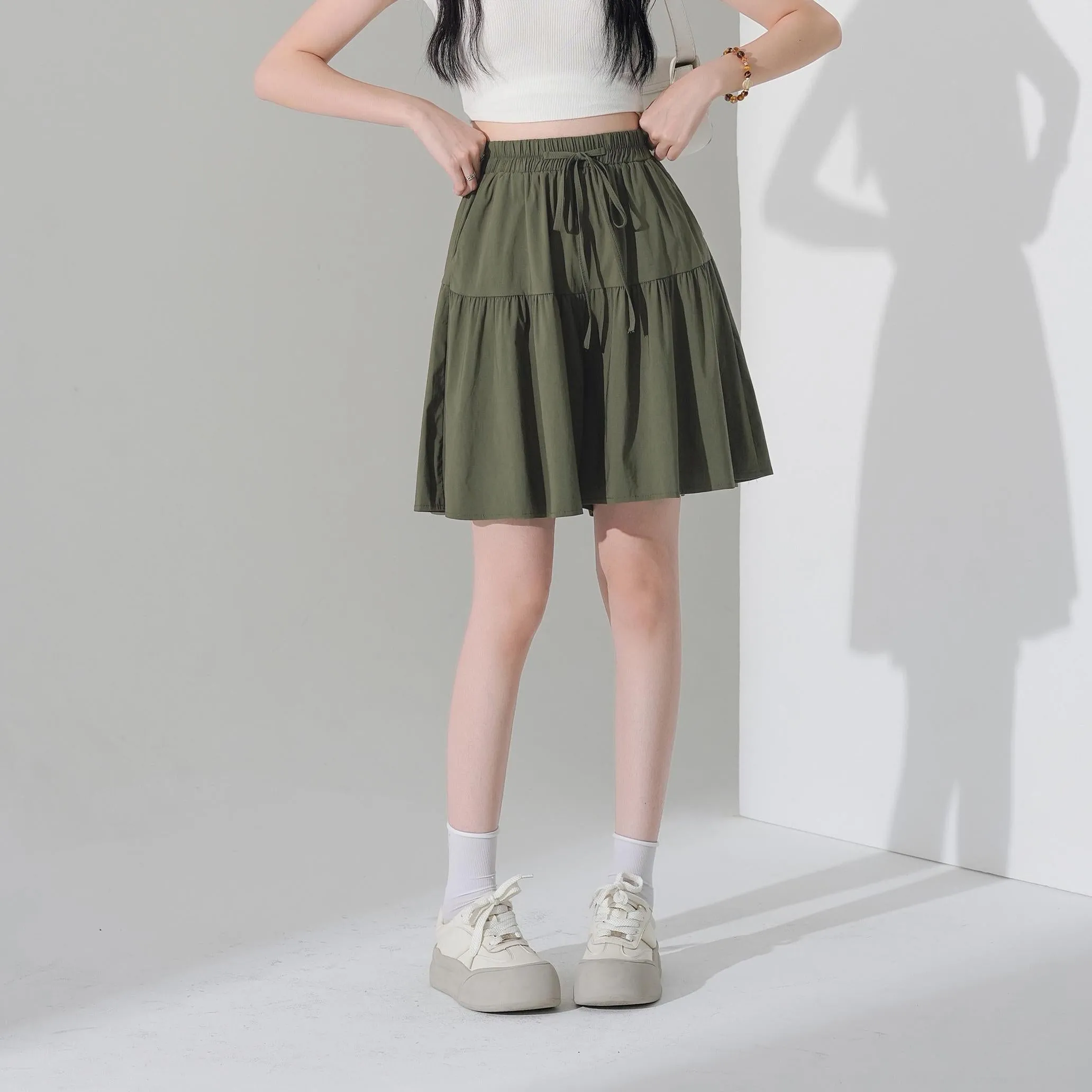 Solid Color Twill Shorts