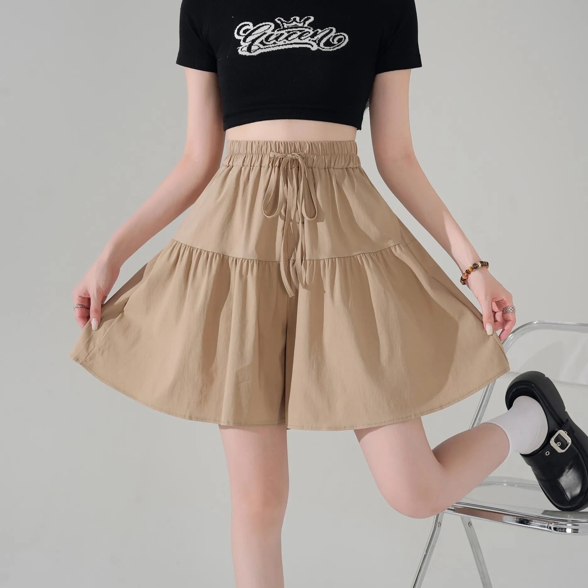 Solid Color Twill Shorts
