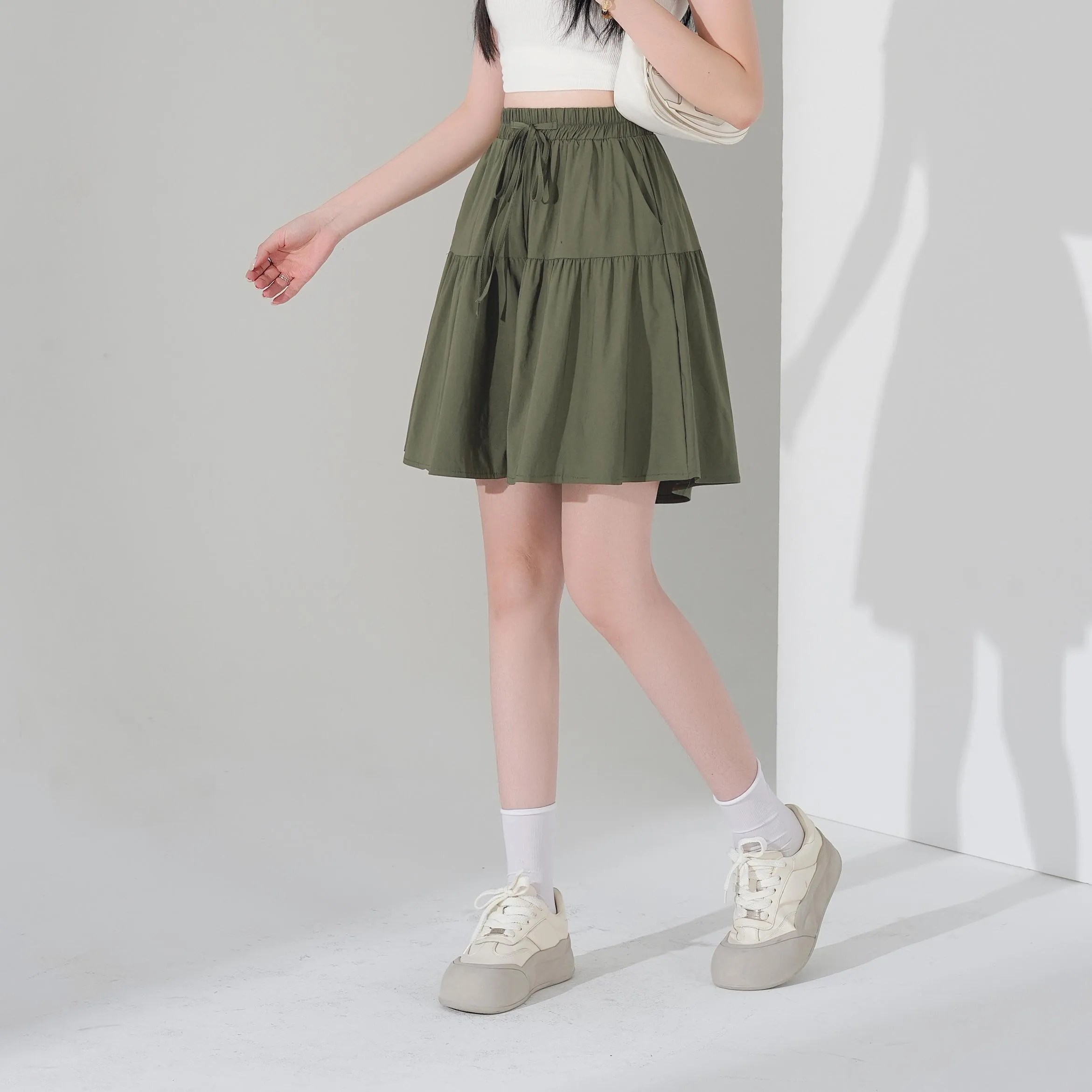 Solid Color Twill Shorts