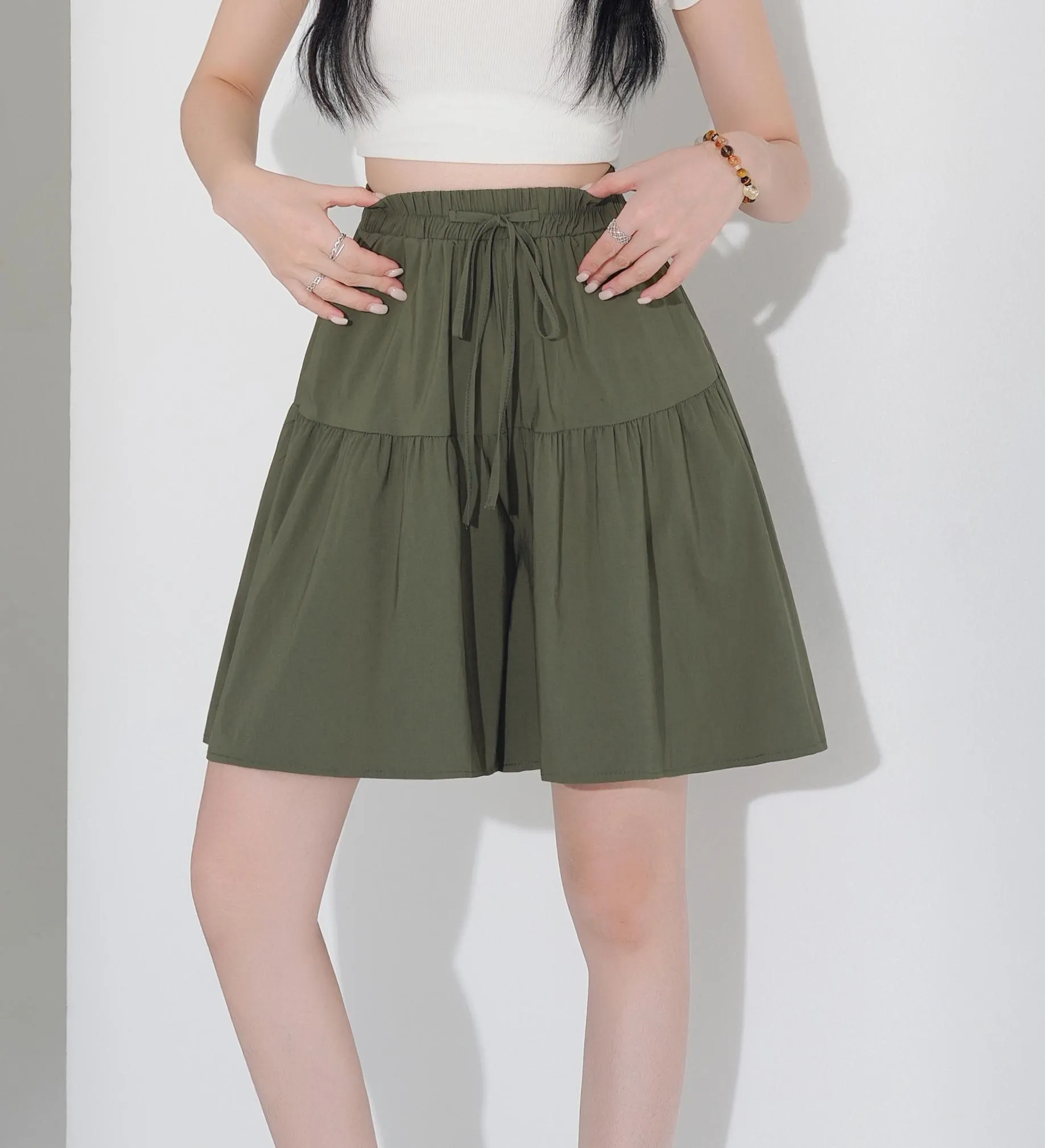 Solid Color Twill Shorts