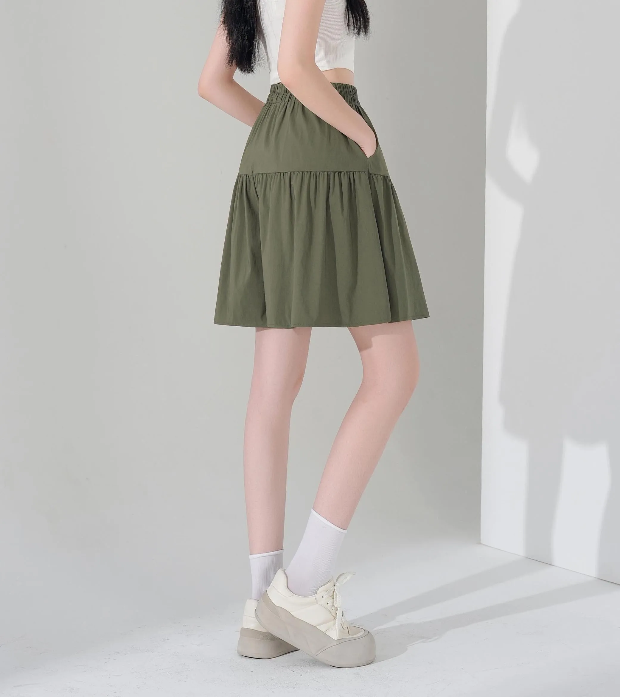Solid Color Twill Shorts