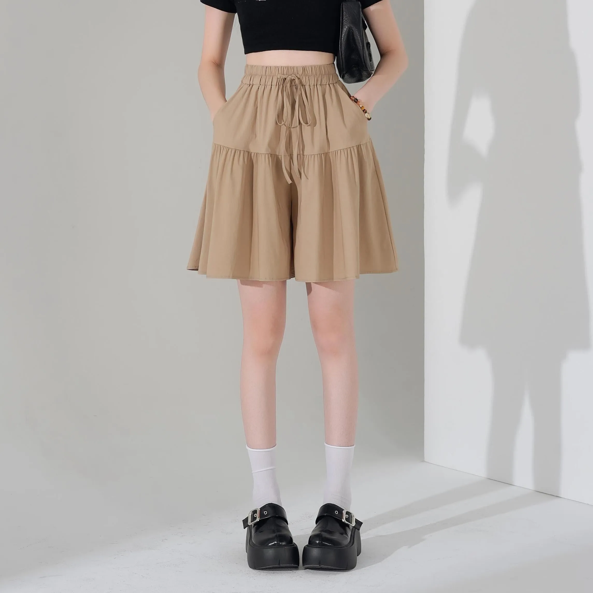 Solid Color Twill Shorts