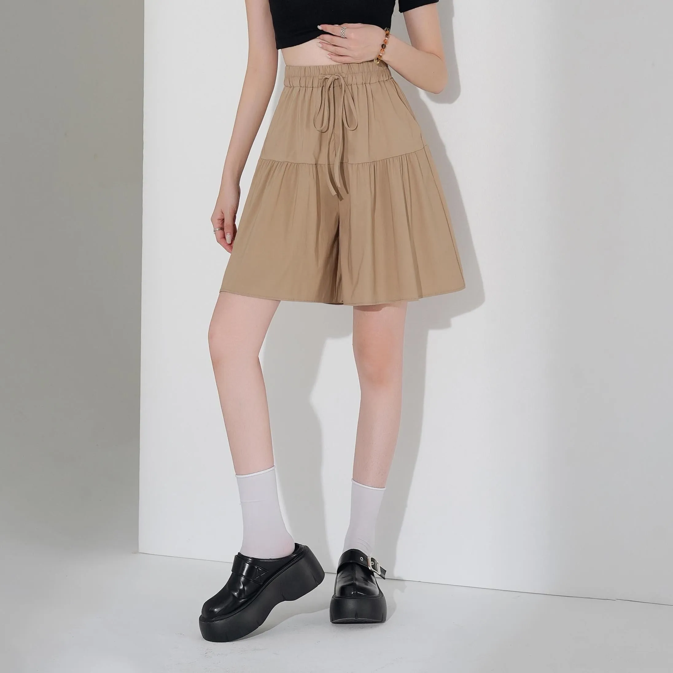 Solid Color Twill Shorts
