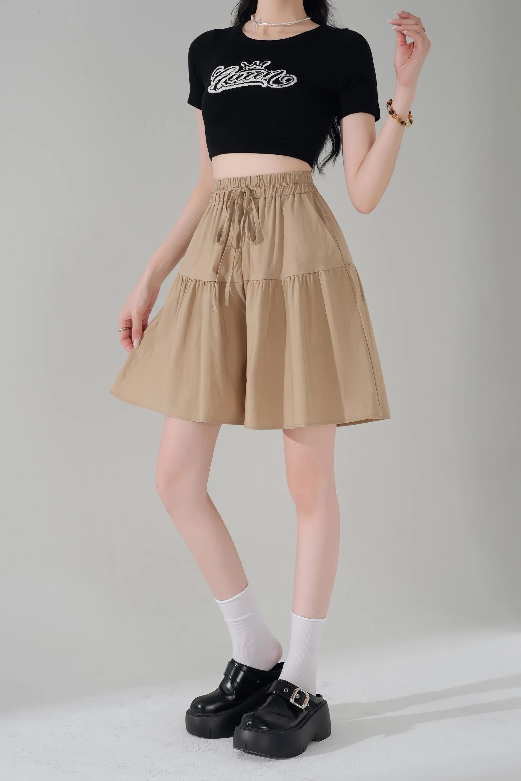 Solid Color Twill Shorts