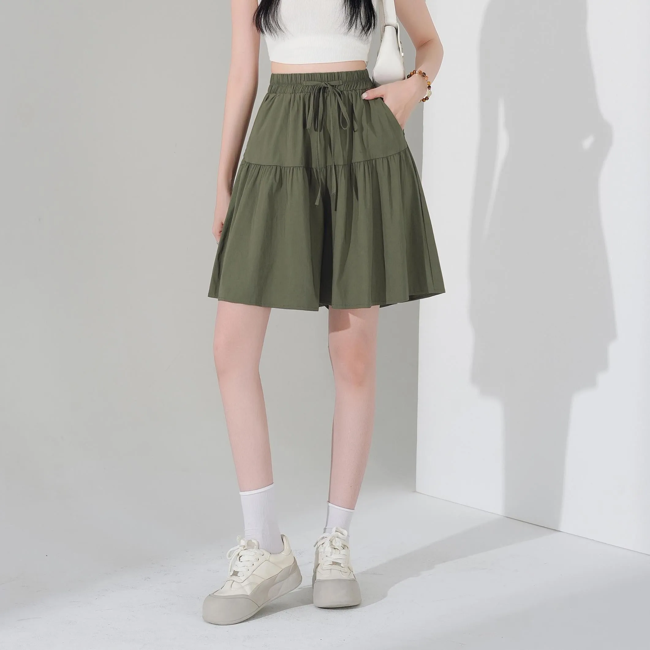 Solid Color Twill Shorts