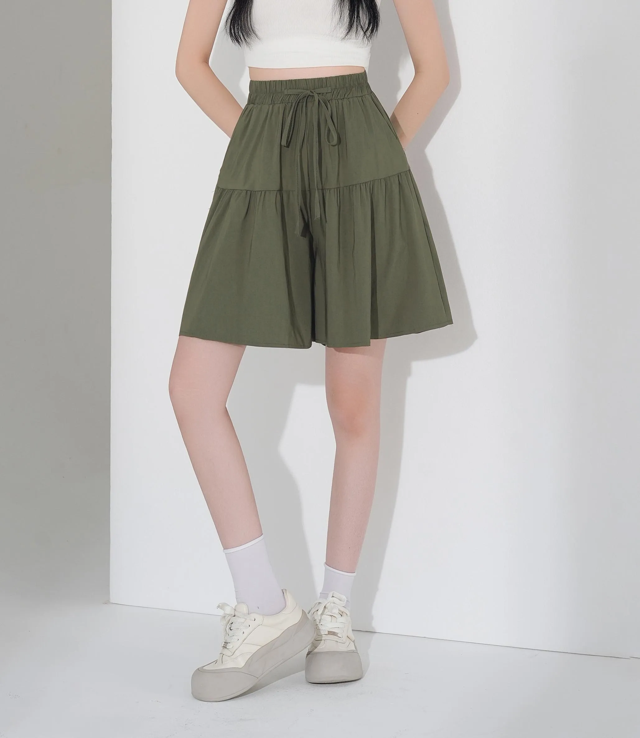 Solid Color Twill Shorts