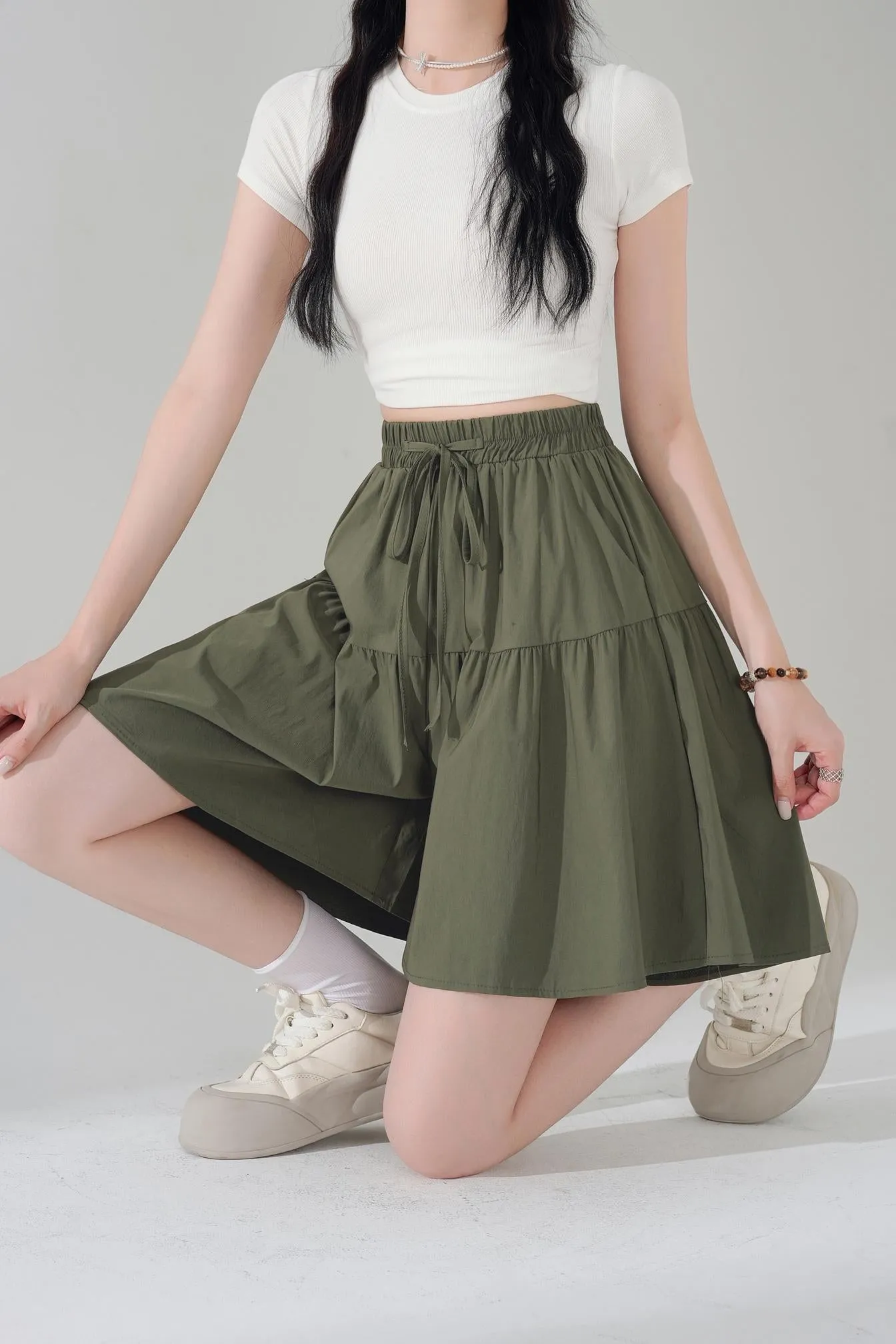 Solid Color Twill Shorts