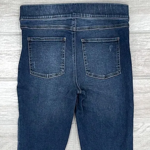 Spanx Distressed Ankle Skinny Jeans in Medium Wash Denim Women’s Size M