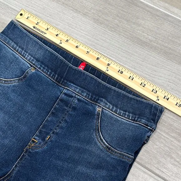 Spanx Distressed Ankle Skinny Jeans in Medium Wash Denim Women’s Size M