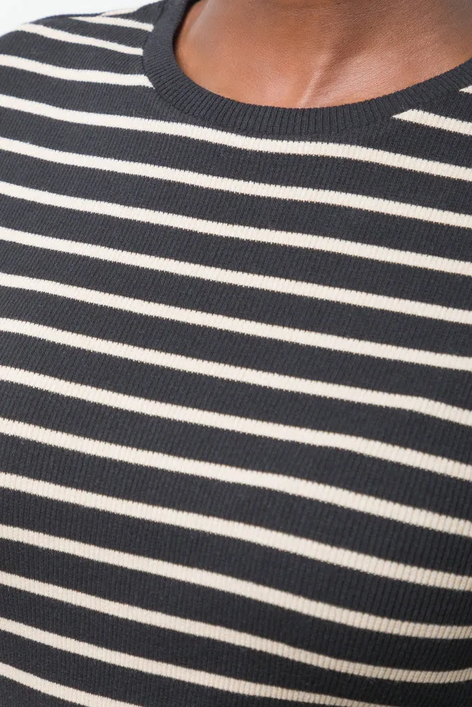Stripe Long Sleeve T-Shirt Black