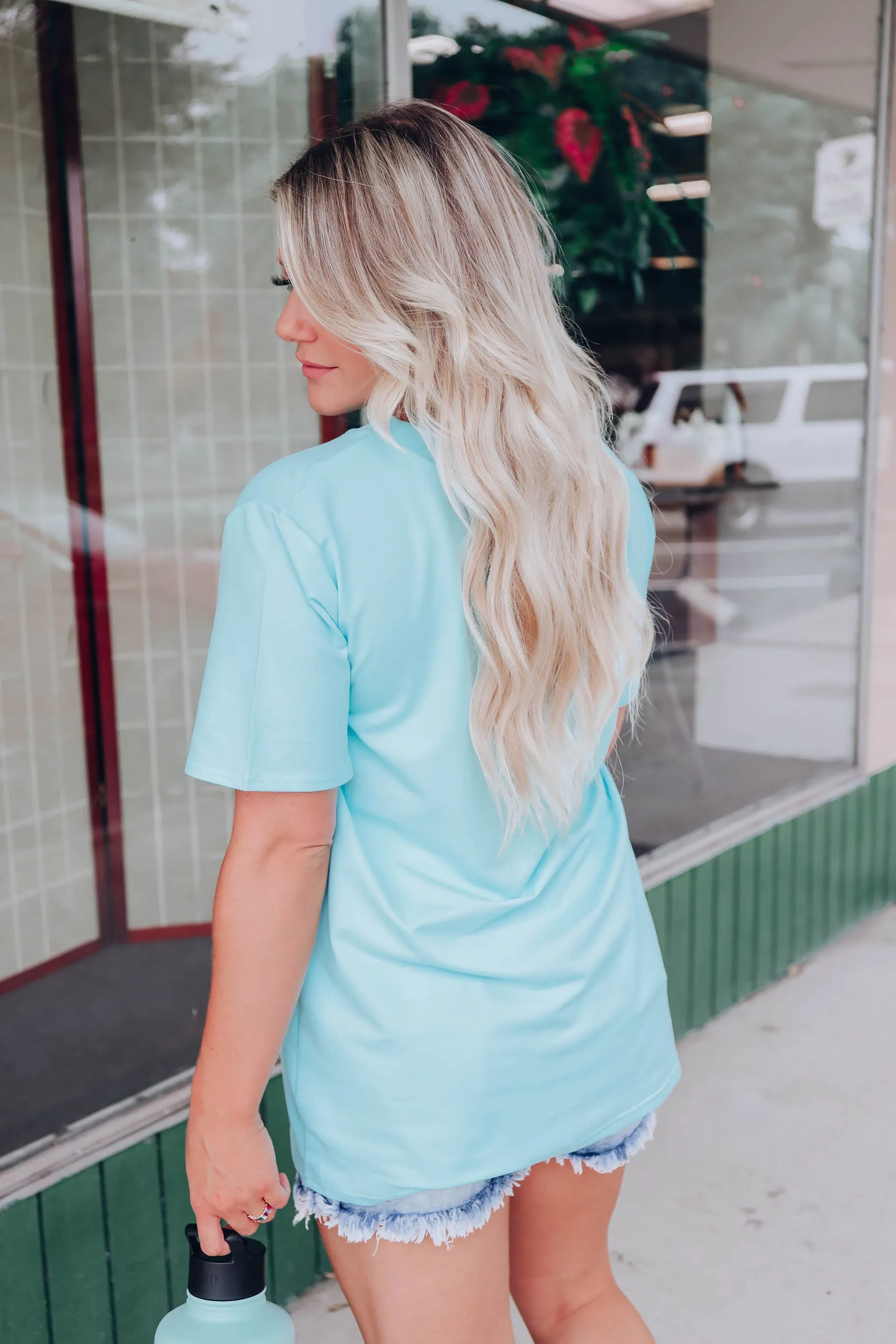 Summer Blast Mesh Top - Aqua
