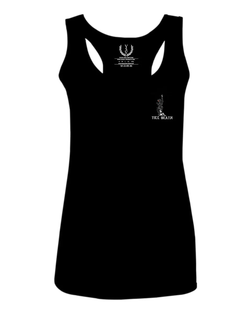 Summer Cool Graphic Palm Puma Tattoo Good Vibe Till Death Obei Society  women's Tank Top sleeveless Racerback