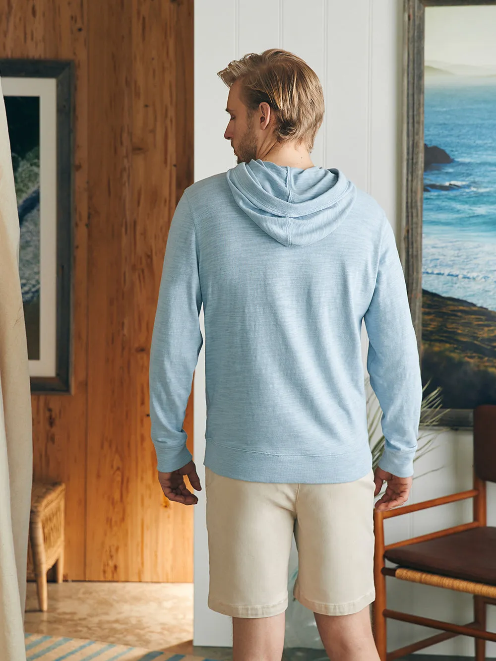 Sunwashed Slub Hoodie - Blue Breeze