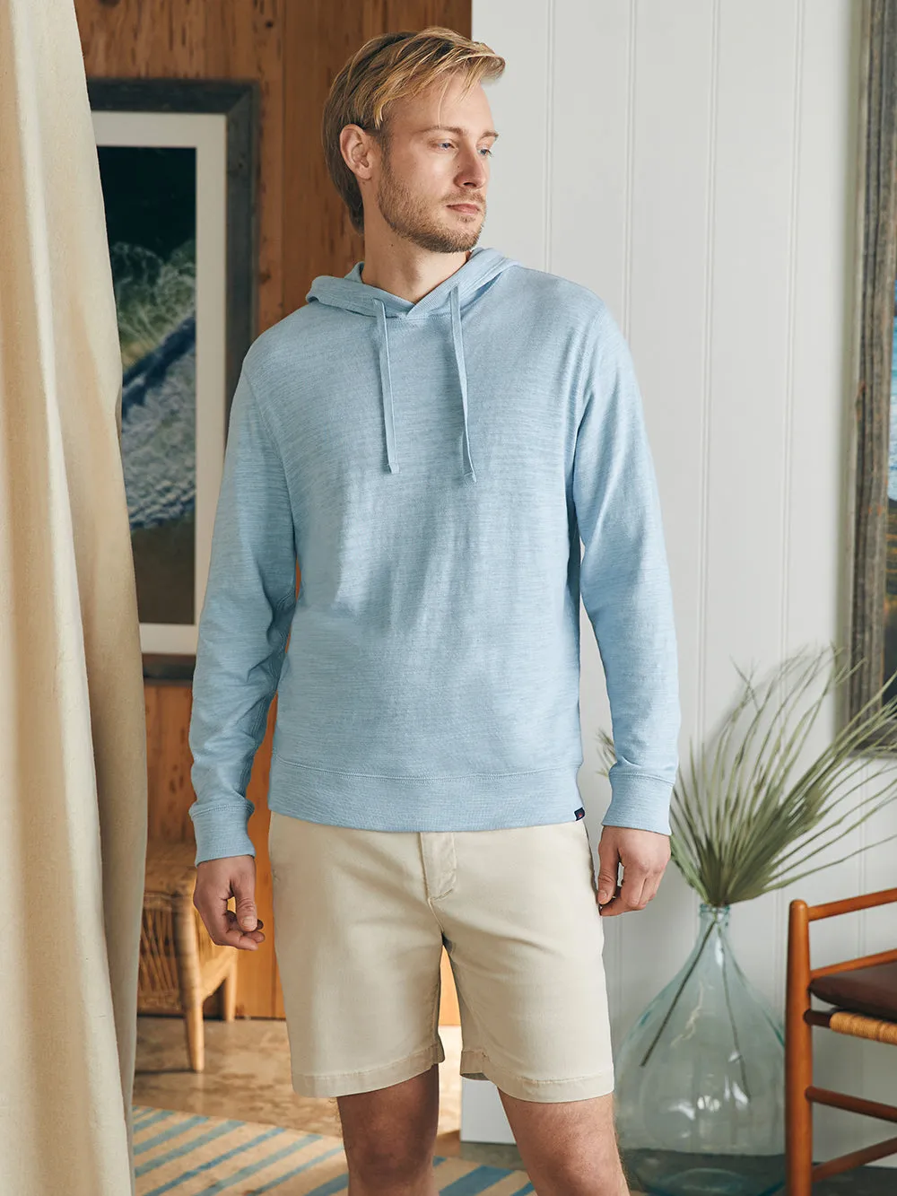 Sunwashed Slub Hoodie - Blue Breeze