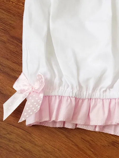 Sweet Lolita Bloomers Cotton Bow Ruffled Lolita Short Pumpkin Pants