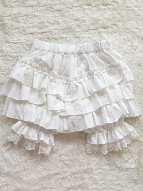 Sweet Lolita Bloomers Jacquard Loose White Lolita Shorts