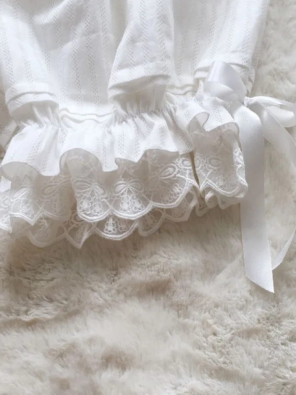 Sweet Lolita Bloomers White Jacquard Loose Lolita Shorts