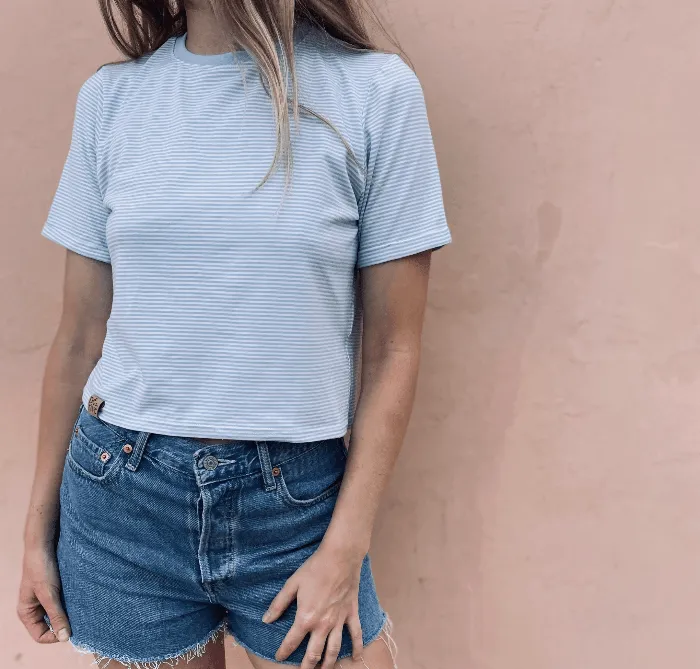 T-shirt crop top bambou «Sky»