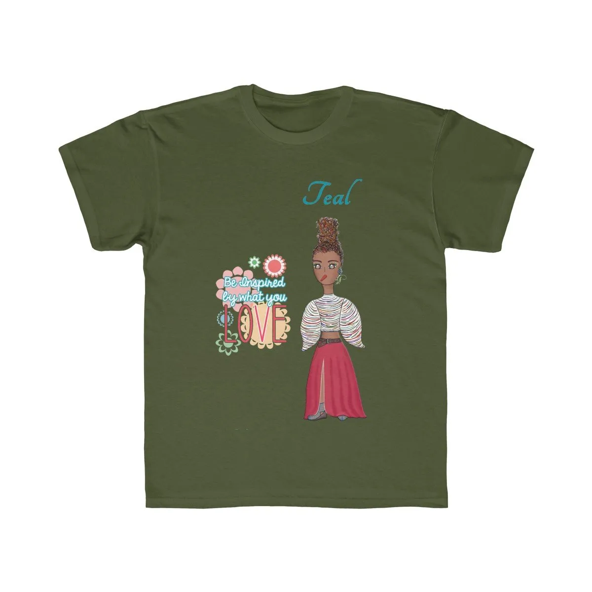 Teal Kids Regular Fit Tee
