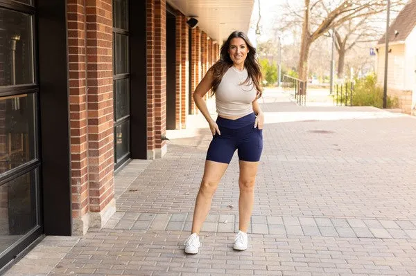 The Abby - NAVY Crossover Biker 5 Shorts R2 S-3XL