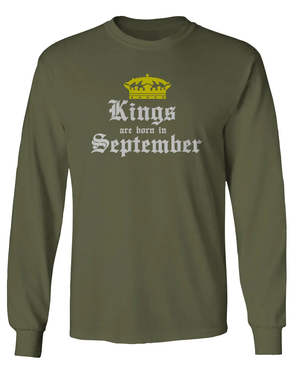 The Best Birthday Gift Kings are Born in September mens Long sleeve t shirt